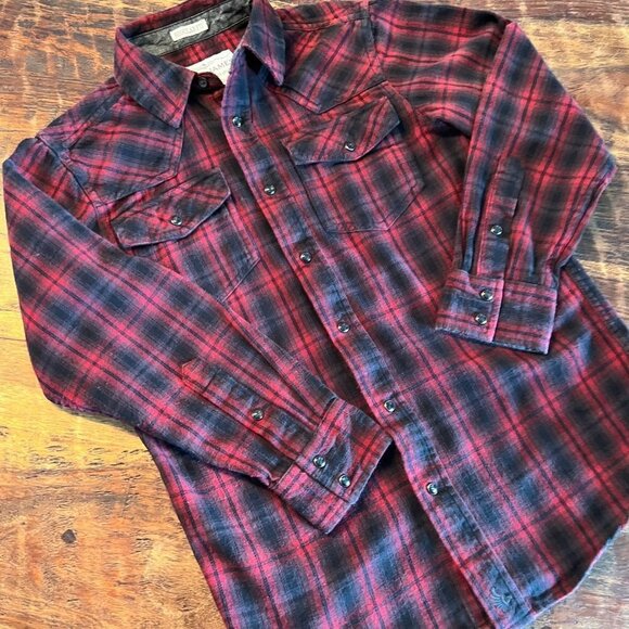 Cody James Red Plaid Western Flannel S - Picture 14 of 14